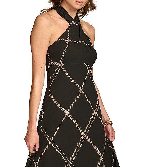 Donna Karan Halter Neck Chiffon Printed Maxi Slip Dress Product Image