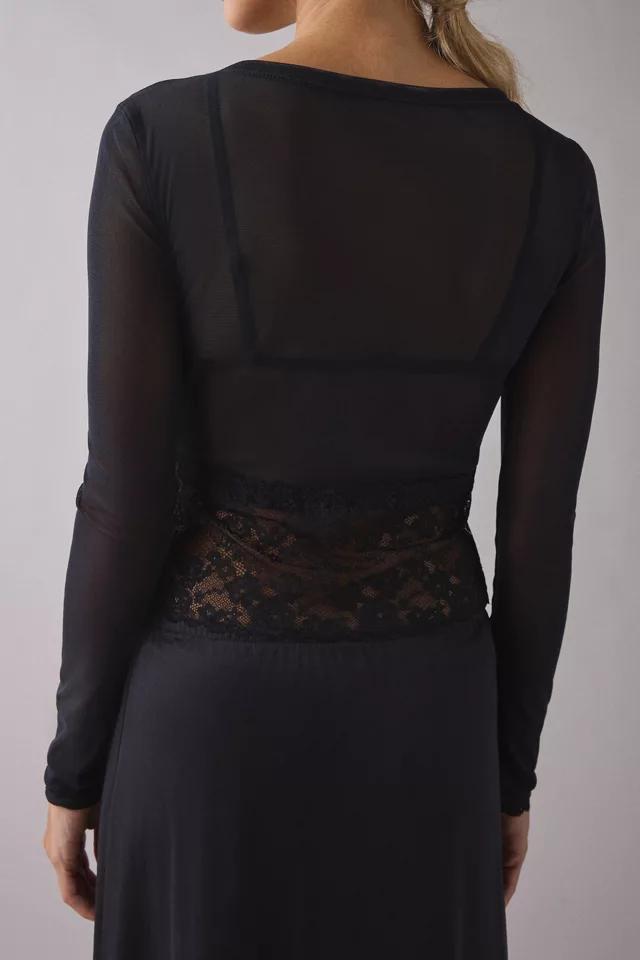 Kimchi Blue Sabrina Sheer Mesh Lace Trim Cardigan Product Image