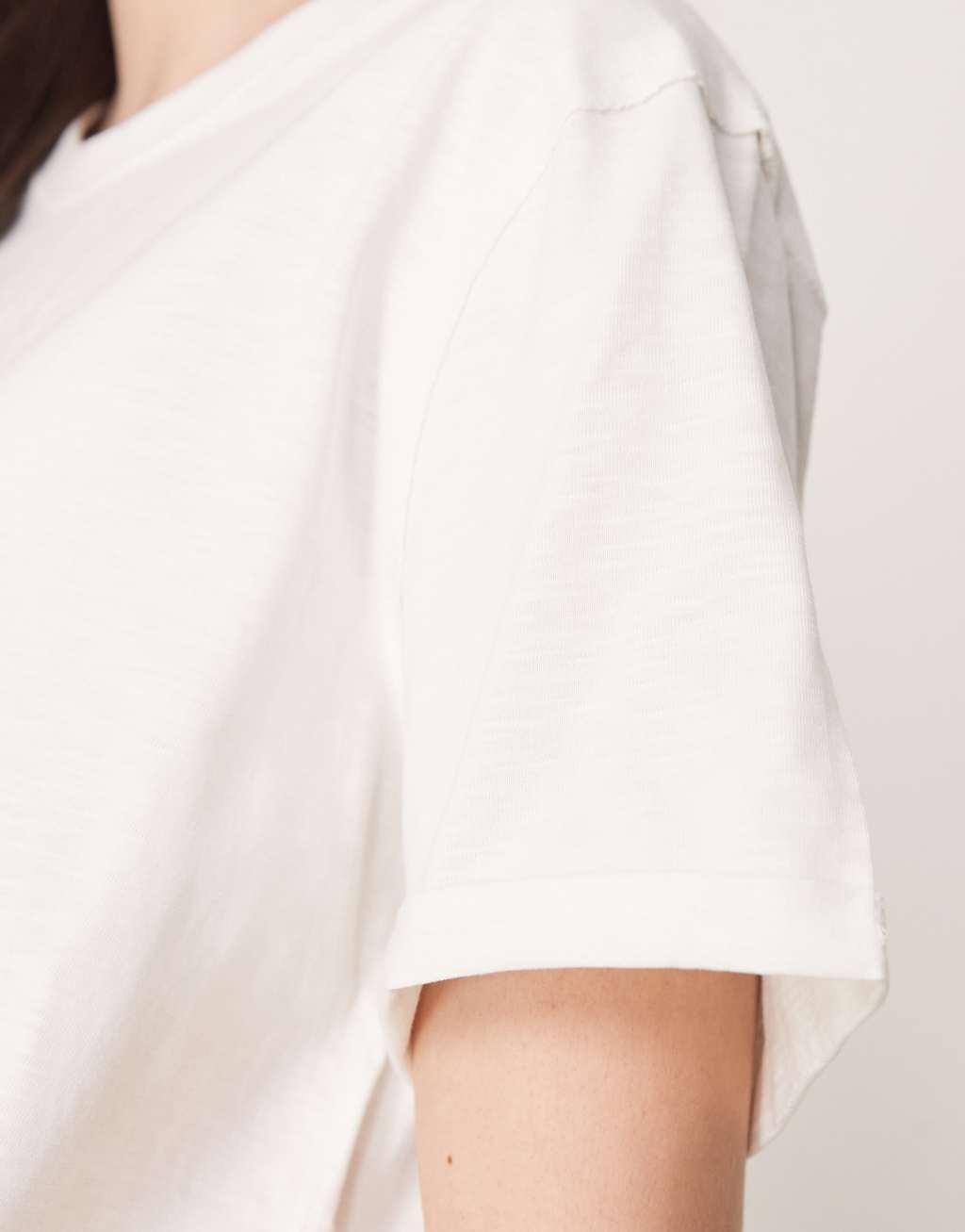 ASOS DESIGN slouchy raw edge regular fit washed T-shirt in cream Product Image