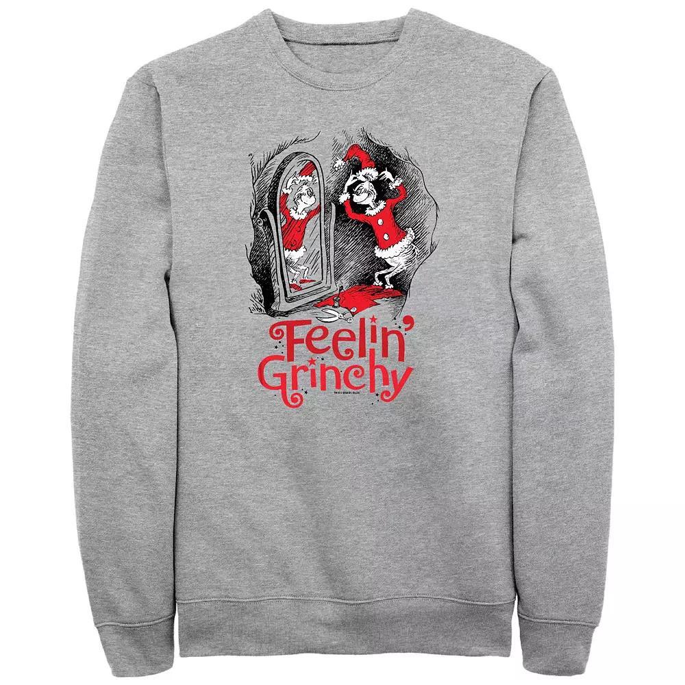Men's Dr. Seuss Feeling Grinchy Graphic Fleece, Size: XL Tall, Athletic Grey Product Image