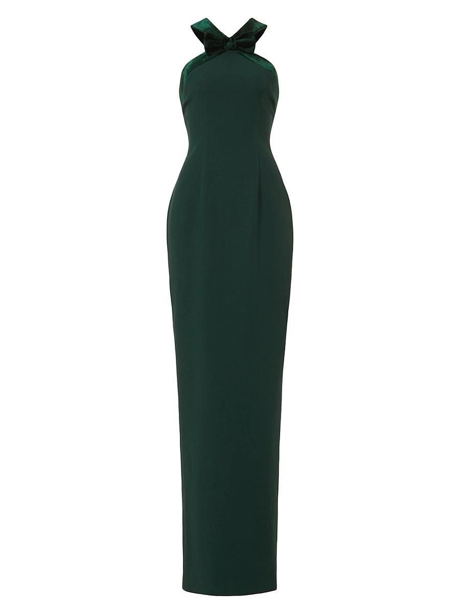 Womens Eloise Crepe Halterneck Gown Product Image