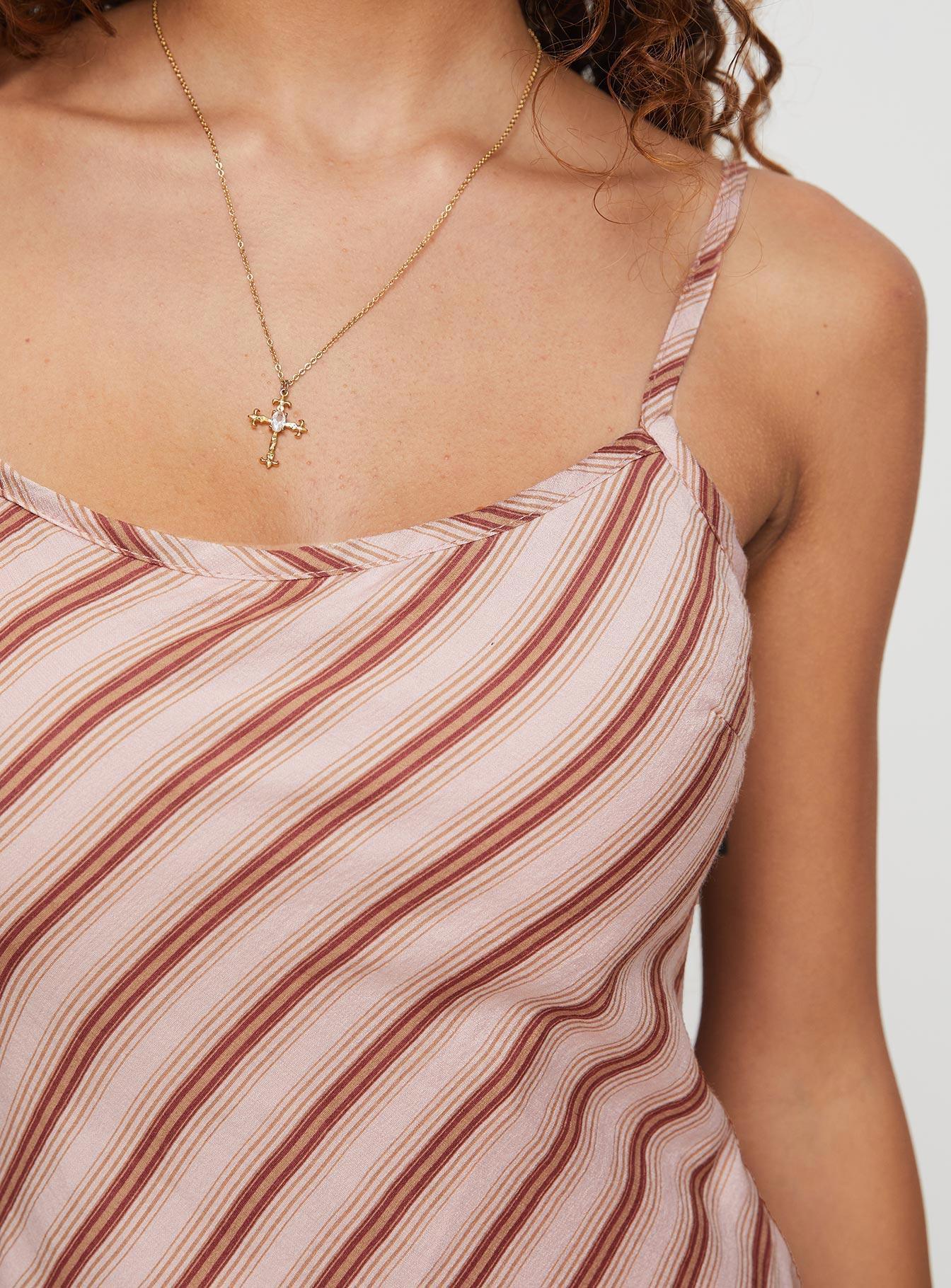 Rianne Maxi Dress Pink Stripe Product Image