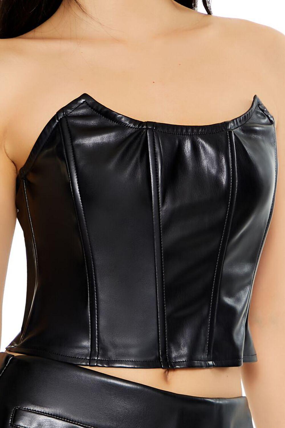 Faux Leather Corset Tube Top | Forever 21 Product Image
