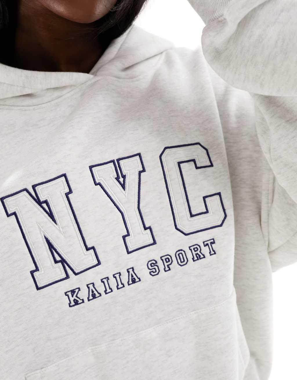 Kaiia sport NYC oversized hoodie in gray heather Product Image