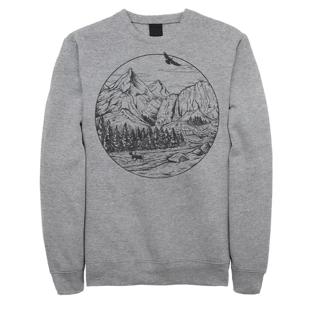 Men's Fifth Sun Mountain Falls Sketch Sweatshirt, Size: XL, Athletic Grey Product Image