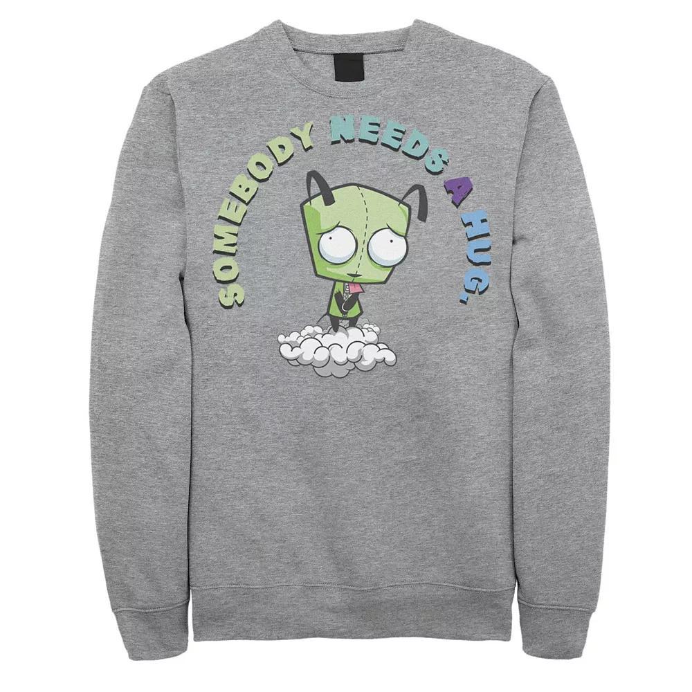 Men's Nickelodeon Invader Zim Gir Somebody Needs A Hug Sad Portait Graphic Fleece Pullover, Size: 3XL, Blue Product Image