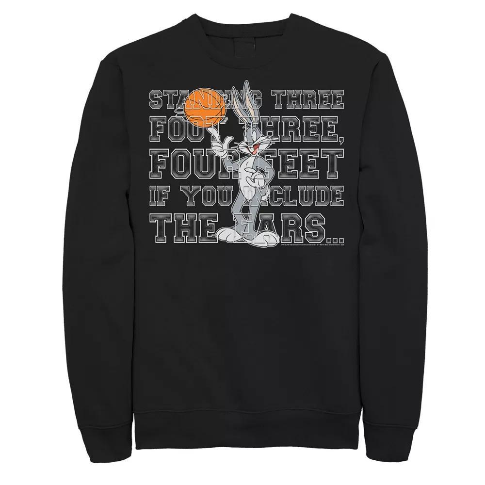 Men's Looney Tunes Space Jam Bugs Bunny Standing Three Foot Three Sweatshirt, Size: Large, Black Product Image