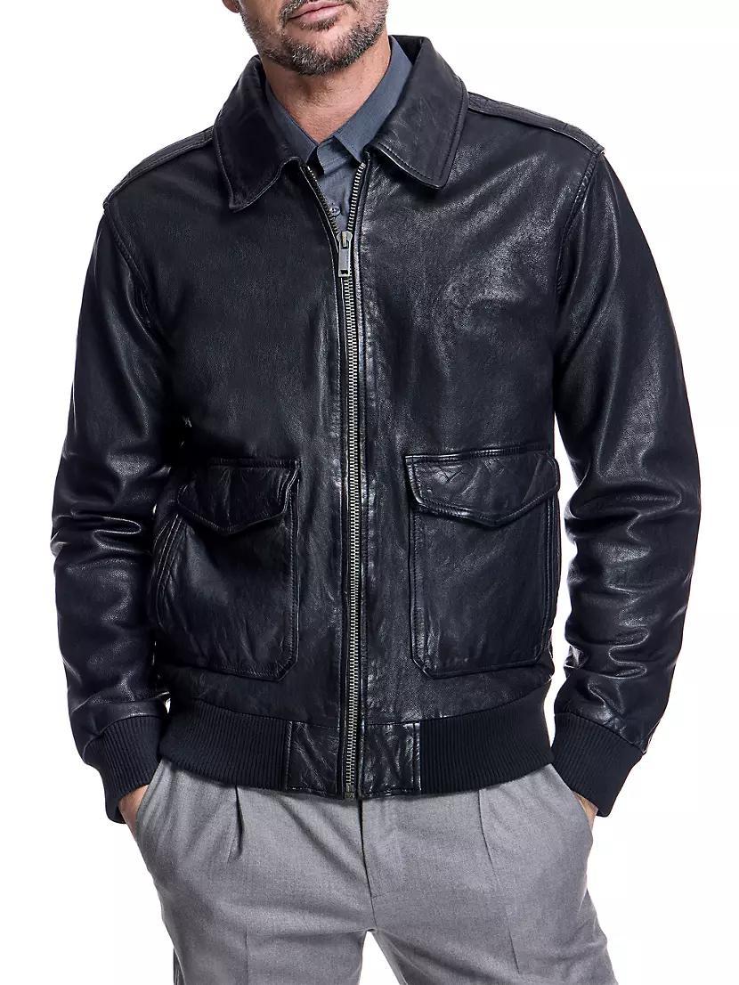 Men's Leather Pilot Jacket Product Image