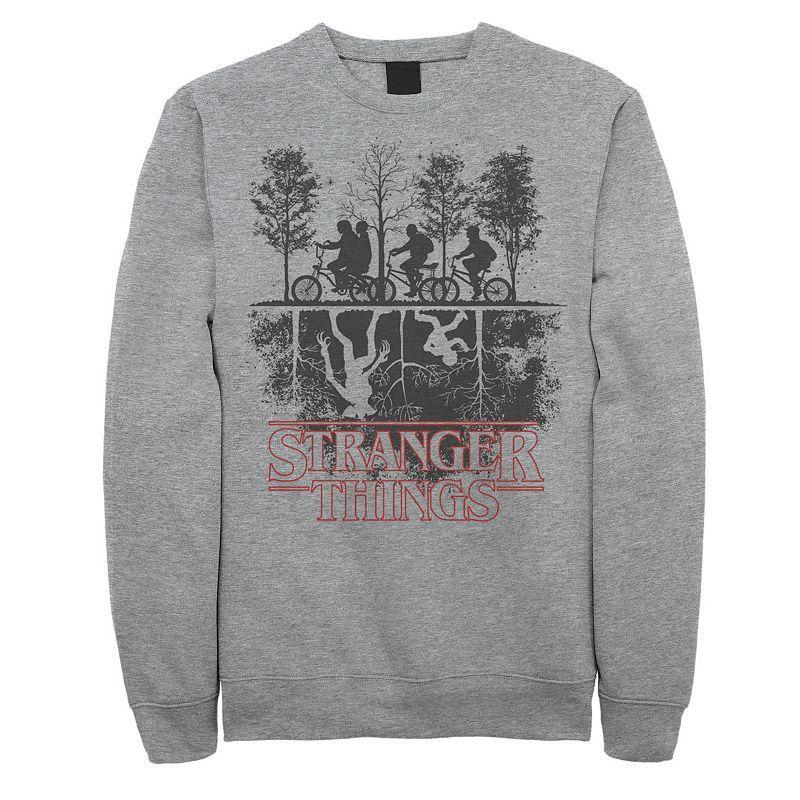 Men's Netflix Stranger Things The Upside Down Logo Sweatshirt, Size: Large, Athletic Grey Product Image