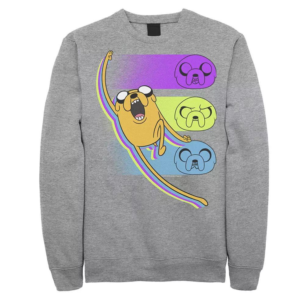 Mens Cartoon Network Adventure Time Jake Emotions Sweatshirt Athletic Grey Product Image