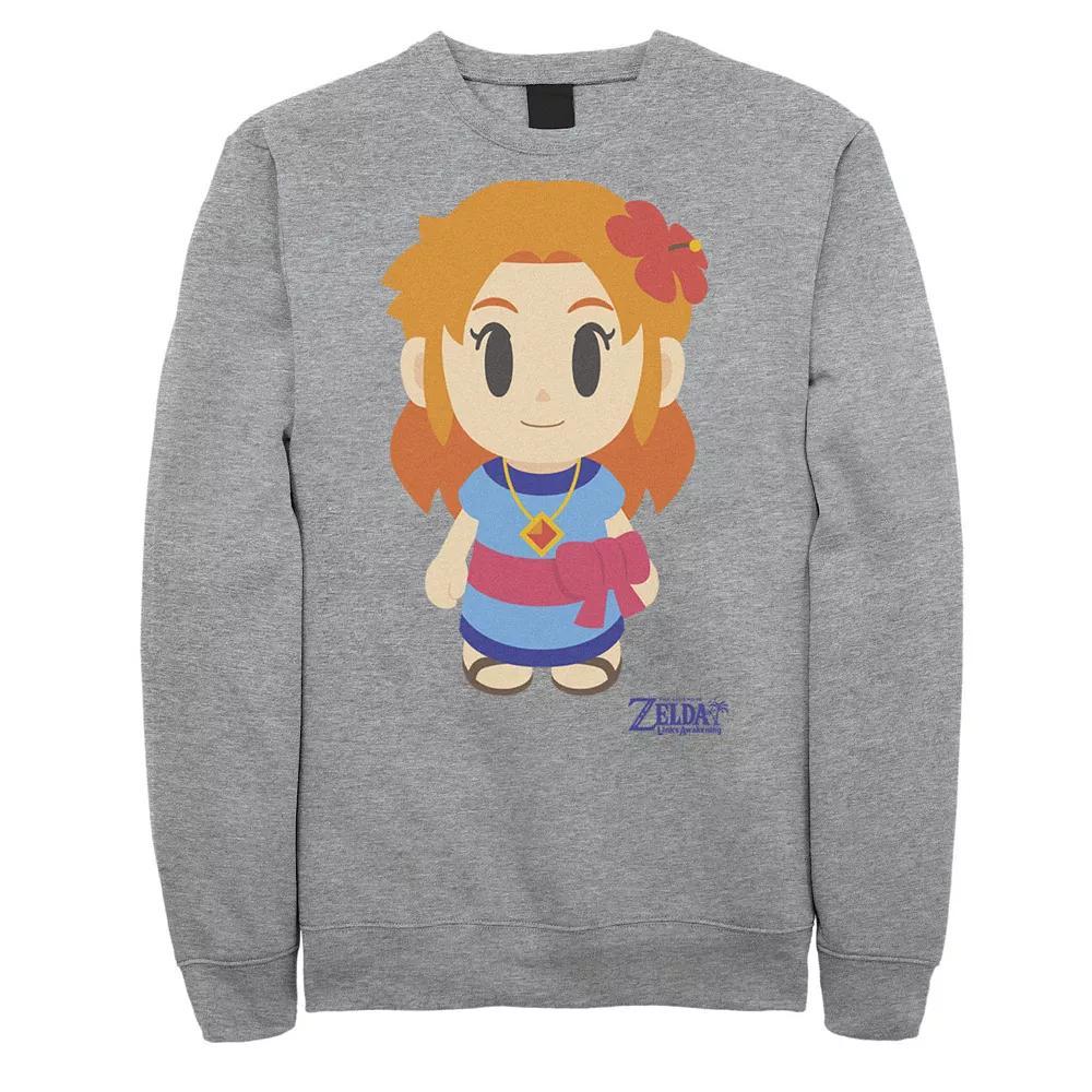 Men's Nintendo Legend Of Zelda Links Awakening Marin Chibi Style Graphic Fleece Pullover, Size: 3XL, Athletic Grey Product Image