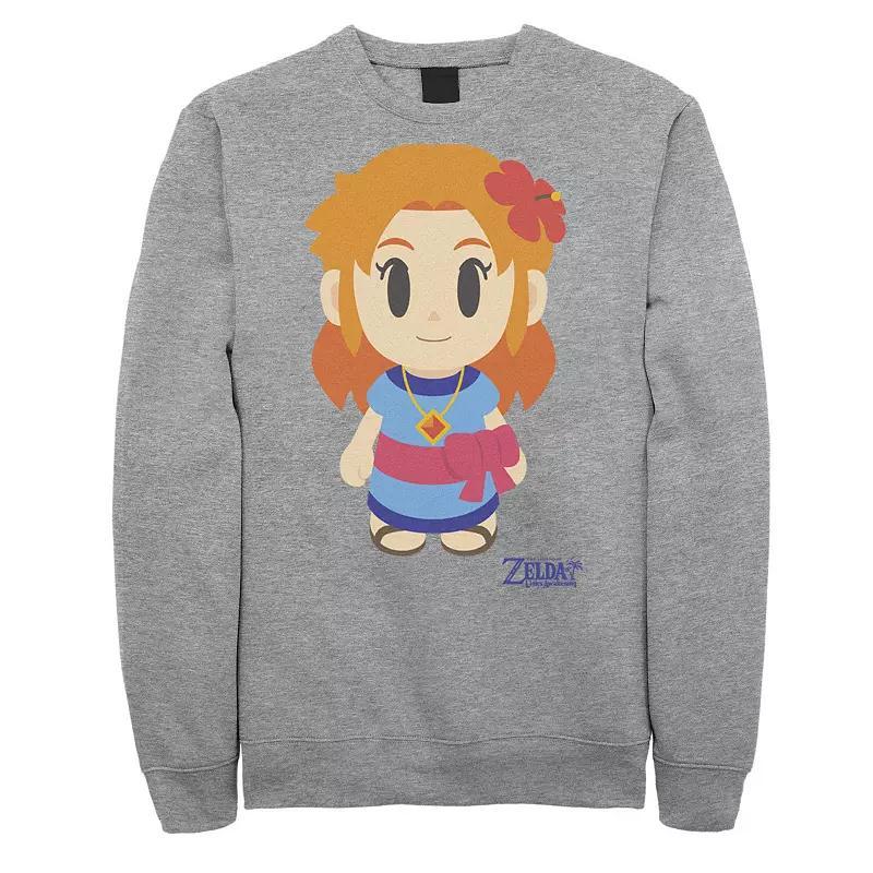 Men's Nintendo Legend Of Zelda Links Awakening Marin Chibi Style Graphic Fleece Pullover, Size: 3XL, Athletic Grey Product Image