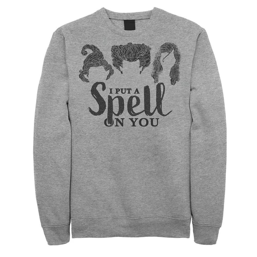 Disney's Hocus Pocus Men's I Put A Spell On You Group Shot Sweatshirt, Size: XL, Athletic Grey Product Image