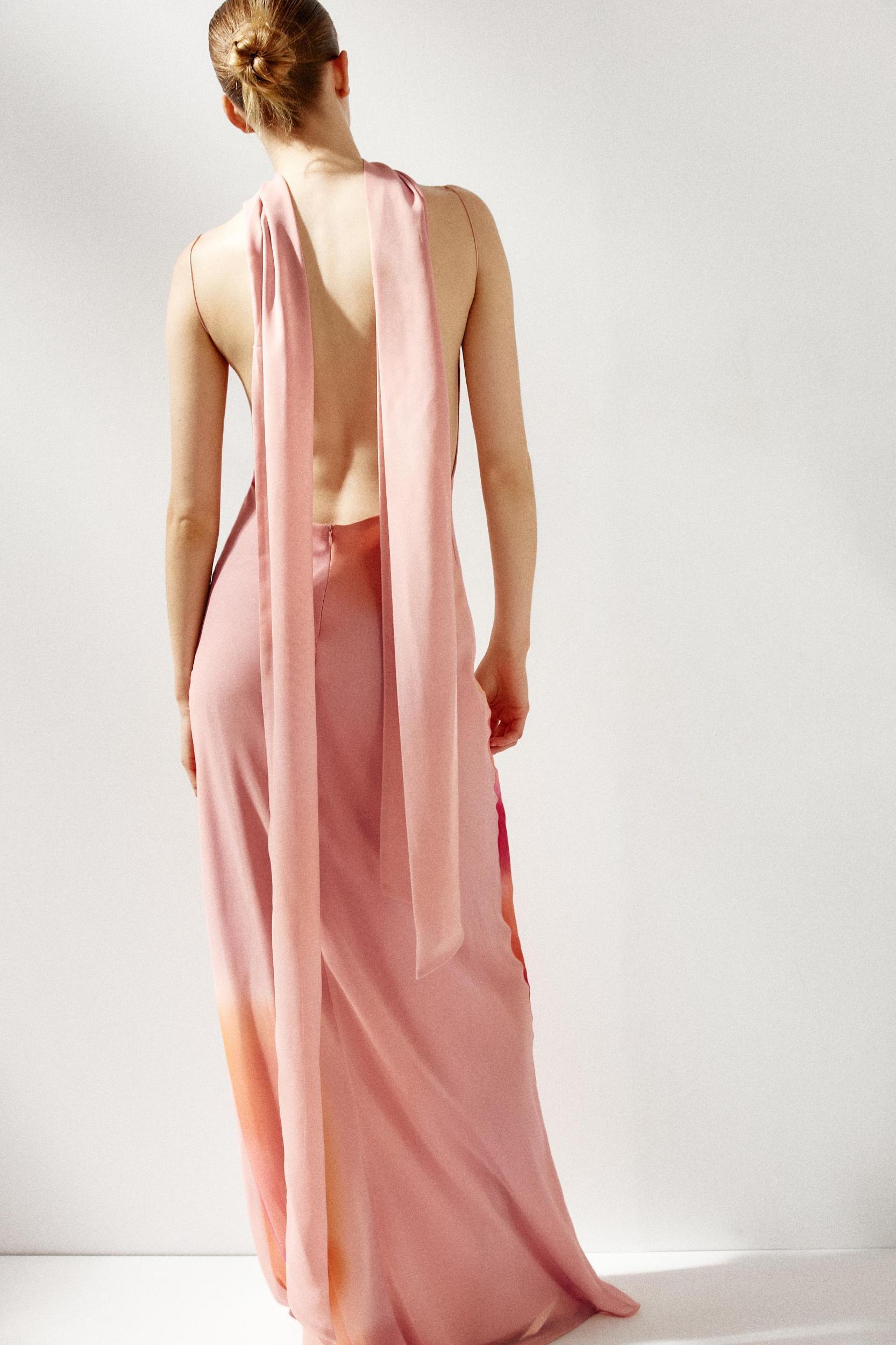 PRINTED LONG DRESS WITH SCARF Product Image