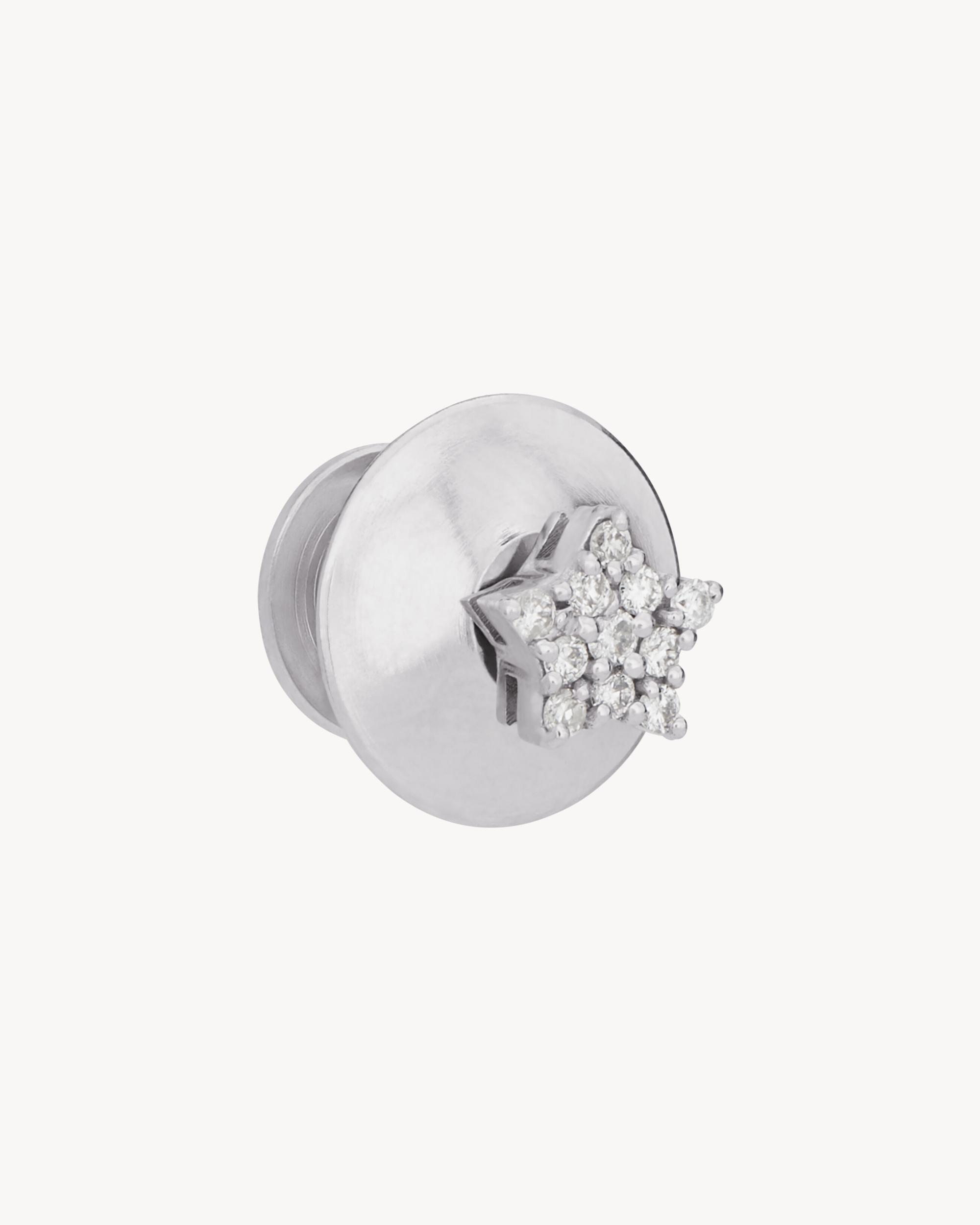 Charm brooches in 18K grey gold and diamonds Product Image