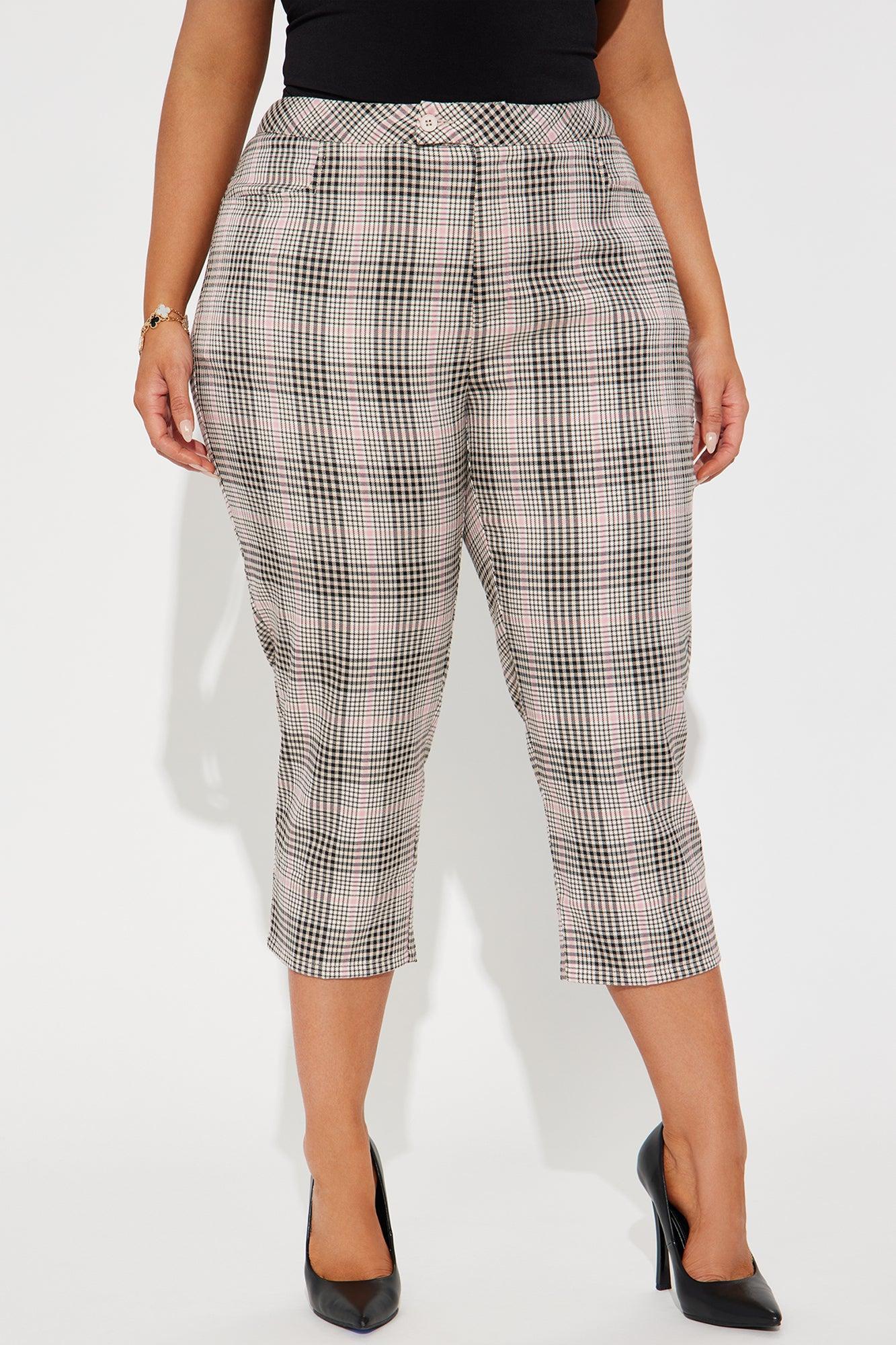 Business As Usual Plaid Capri Pant - Mauve Product Image