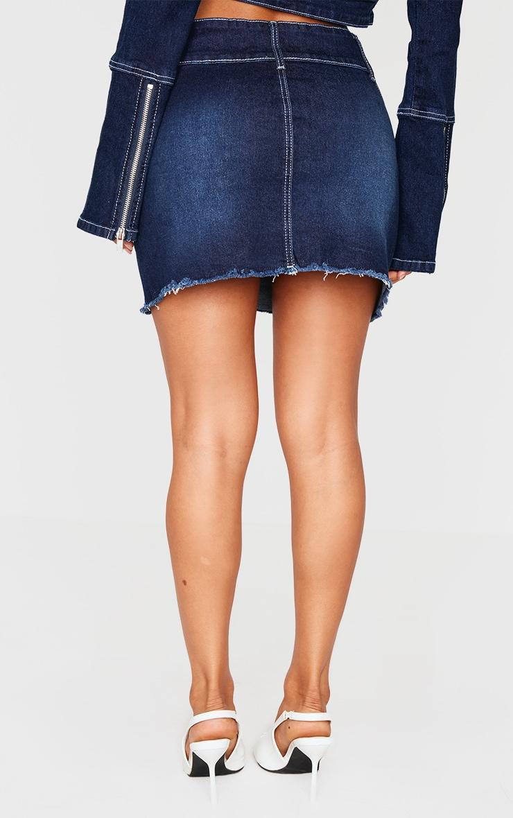 Petite Indigo Stitch Detail Mini Skirt Product Image