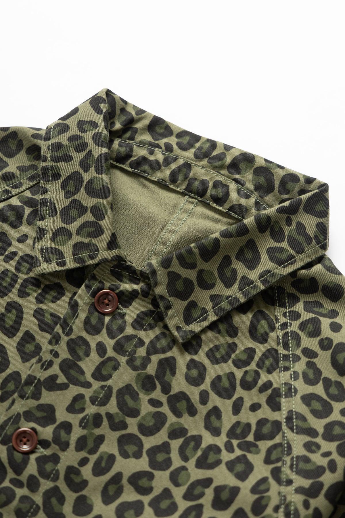 Patterned Front Of House Jacket - Green Leopard Product Image