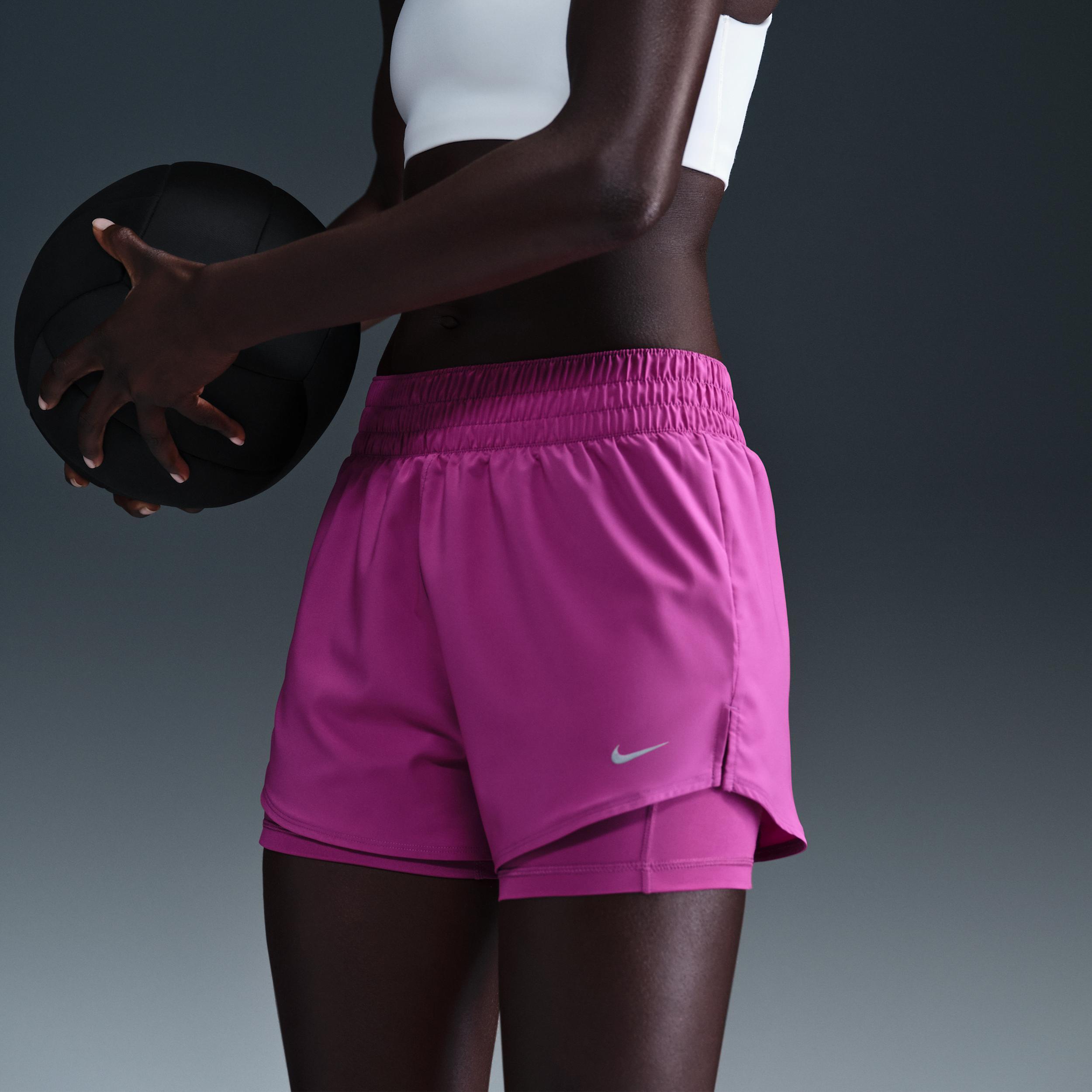 Nike Women's One Dri-FIT High-Waisted 3" 2-in-1 Shorts Product Image