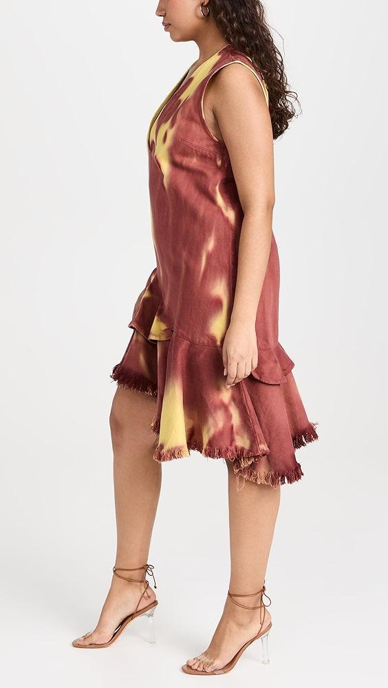 Marques Almeida Drill Tie Dye V Neck Dress | Shopbop Product Image