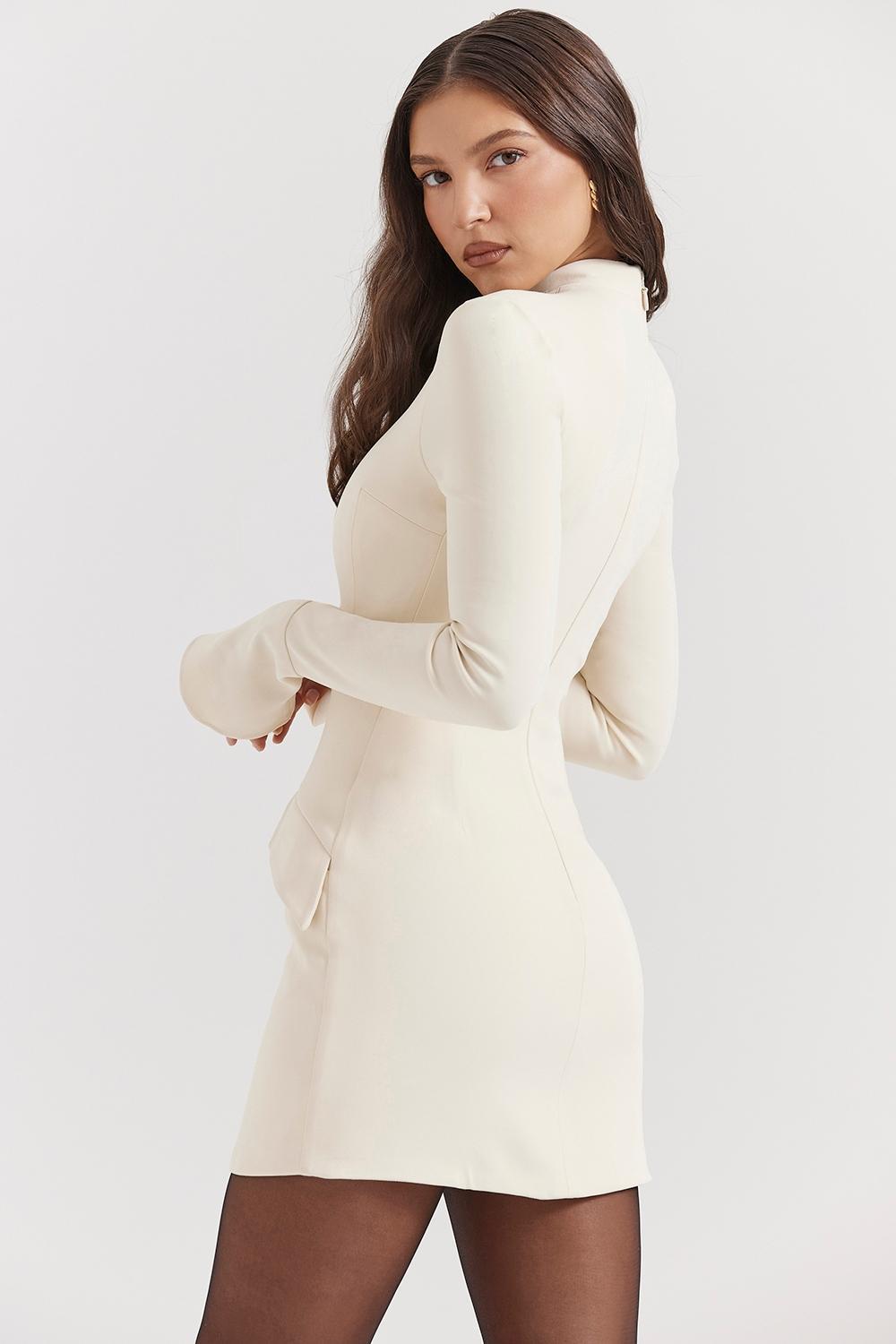 Mahalia Vintage Cream Mini Dress Product Image