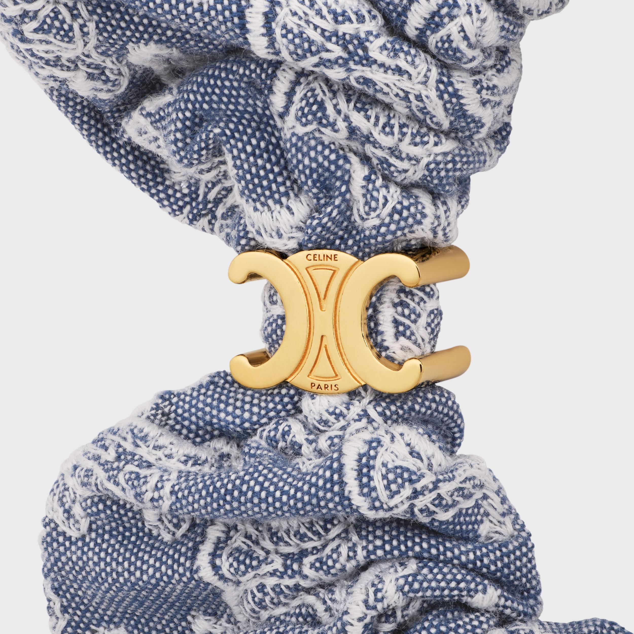 Celine Scrunchy Monogram in Cotton, Polyester and Brass with Gold Finish Product Image