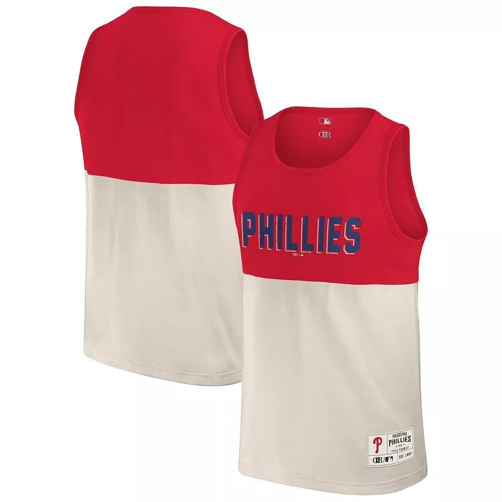 Men's Darius Rucker Collection by Fanatics Red Philadelphia Phillies Colorblock Tank Top, Size: Small Product Image