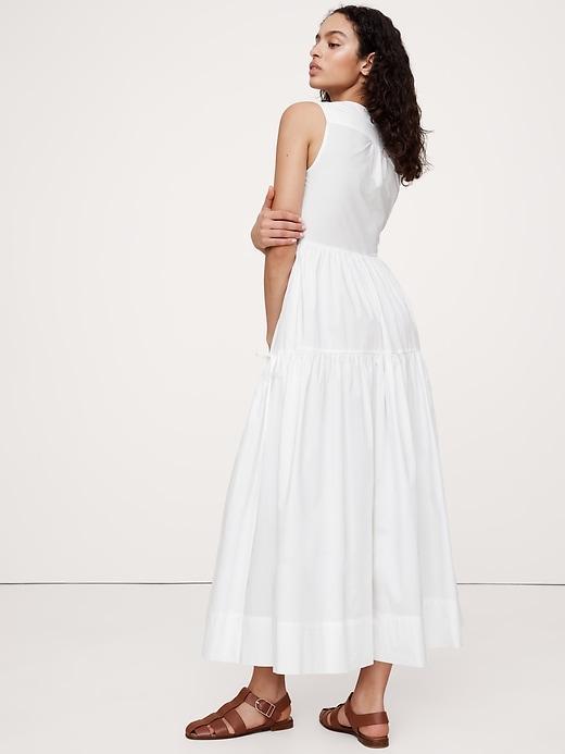 Cotton Poplin Wrap Maxi Dress Product Image