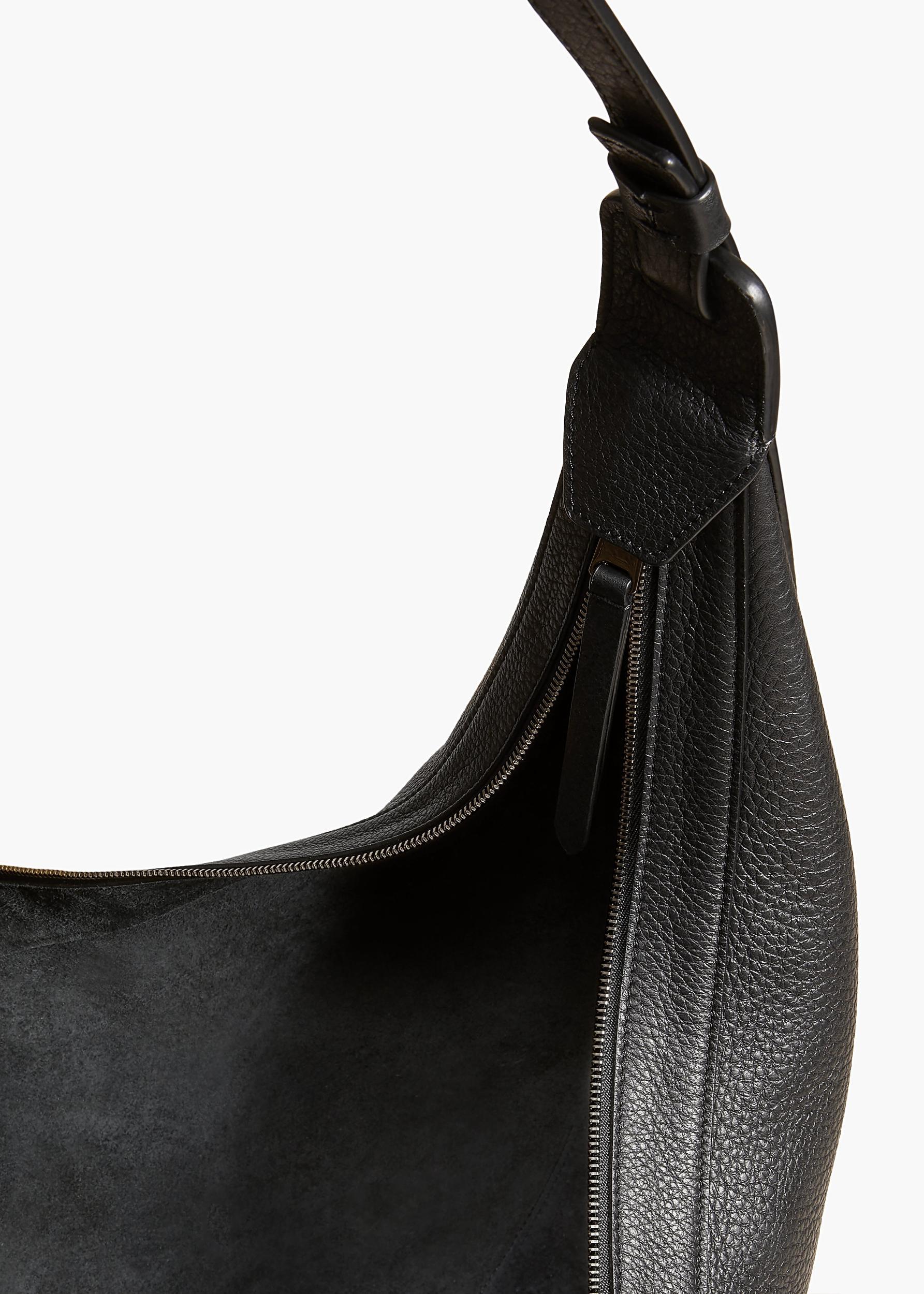 Augustina Hobo in Black Pebbled Leather Product Image
