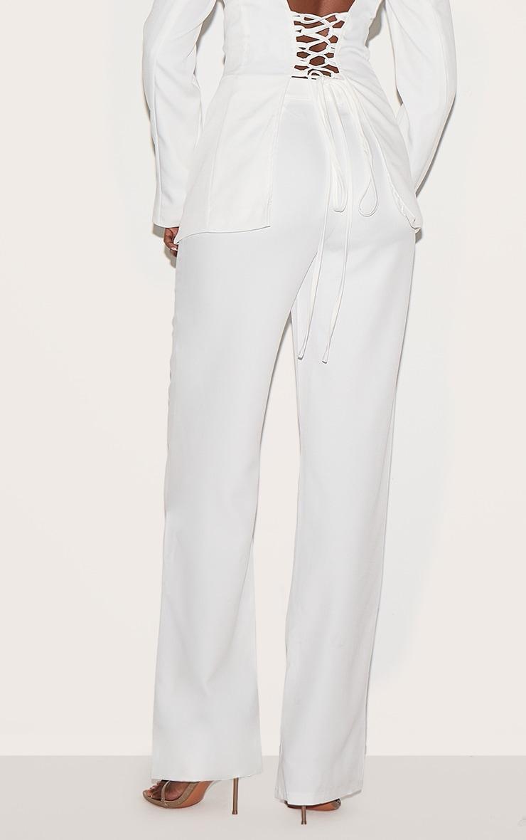 White Wide Leg High Waist Pants Product Image