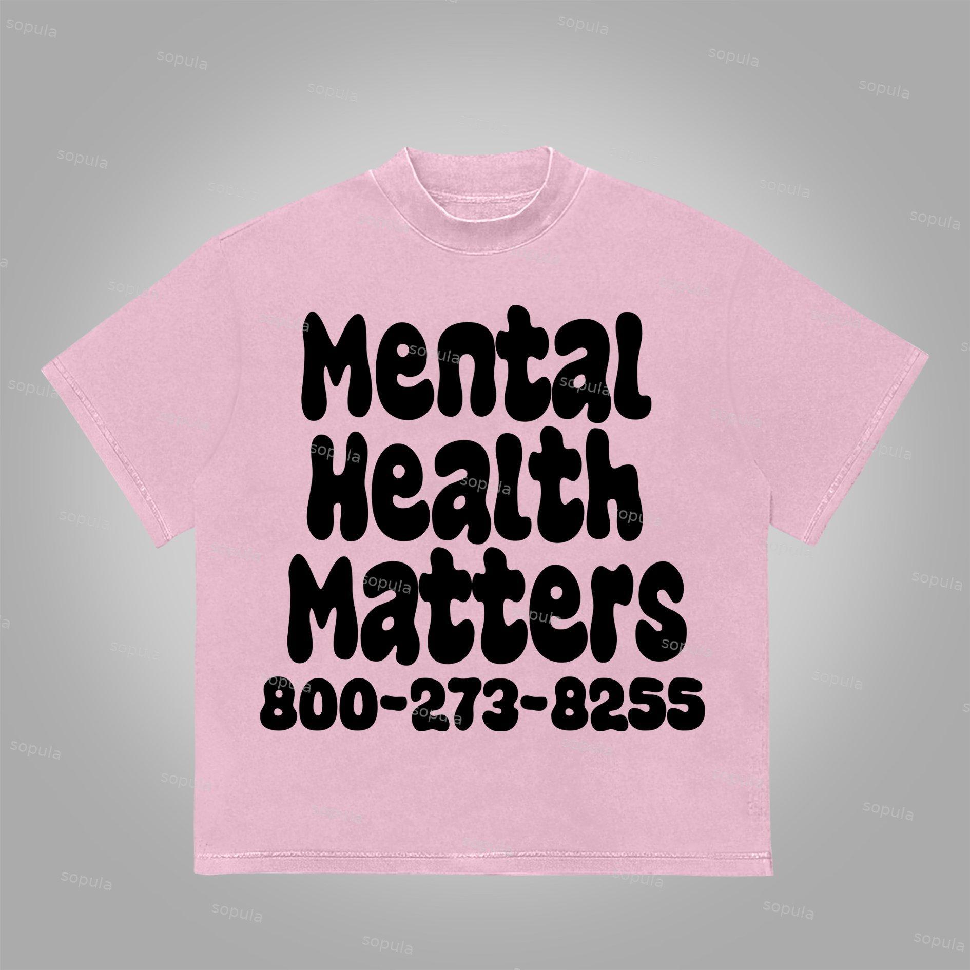 Sopula Vintage Mental Health Matters Graphic Print Cotton T-Shirt Product Image