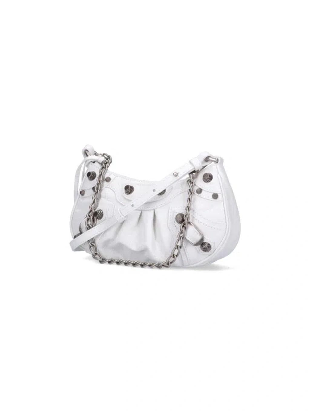 BALENCIAGA Le Cagole Xs Leather Shoulder Bag In Blue Product Image