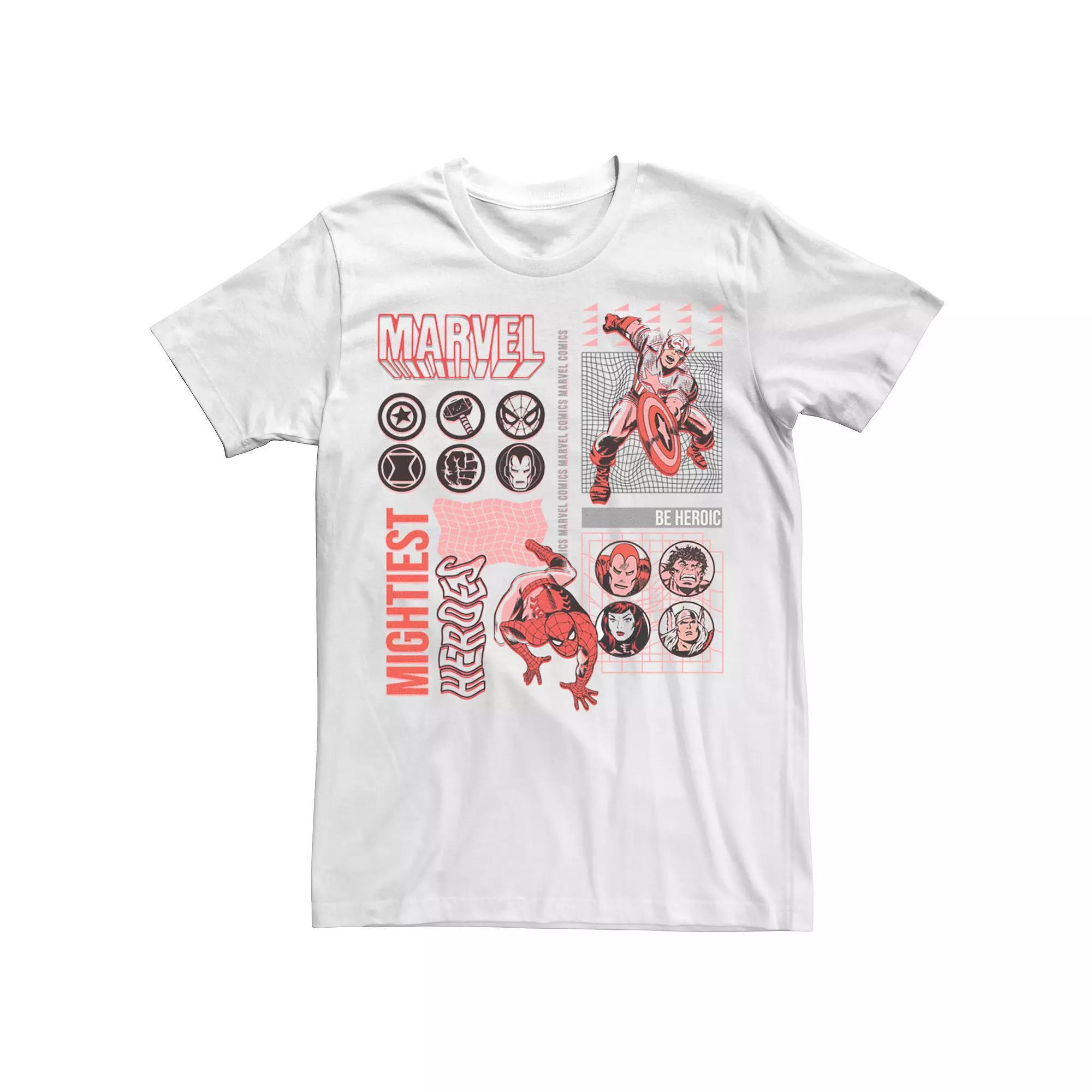Men's Marvel Glitched Heroes Comic Tee, Size: Large, White Product Image
