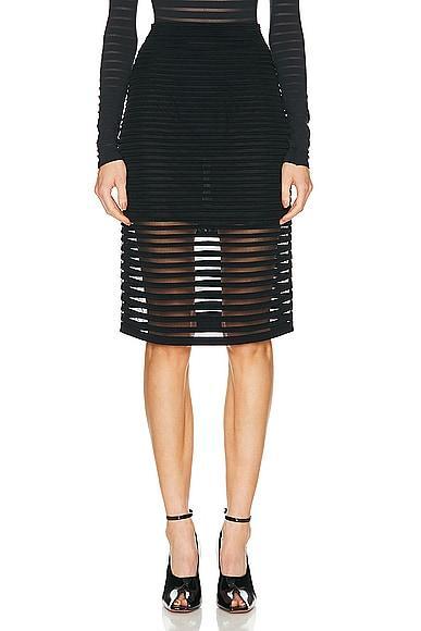 ALAÏA Striped Pencil Skirt In Noir Ala?a Product Image