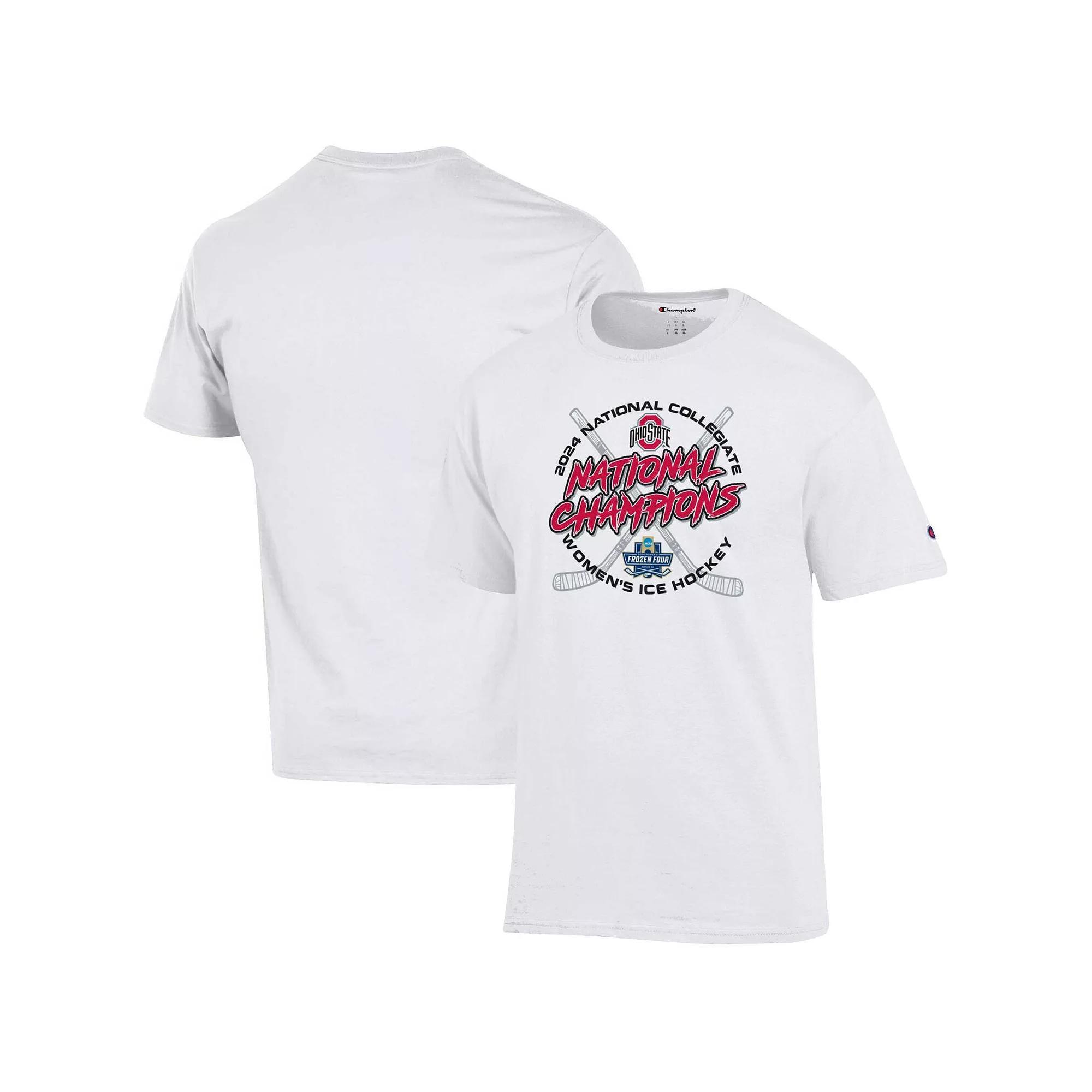 Unisex Champion White Ohio State Buckeyes 2024 NCAA Women's Ice Hockey National Champions Locker Room T-Shirt, Size: 3XL Product Image