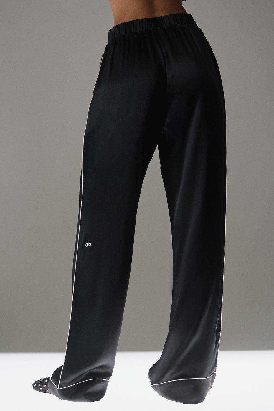 Courchevel Silk Pant - Black/Ivory Product Image