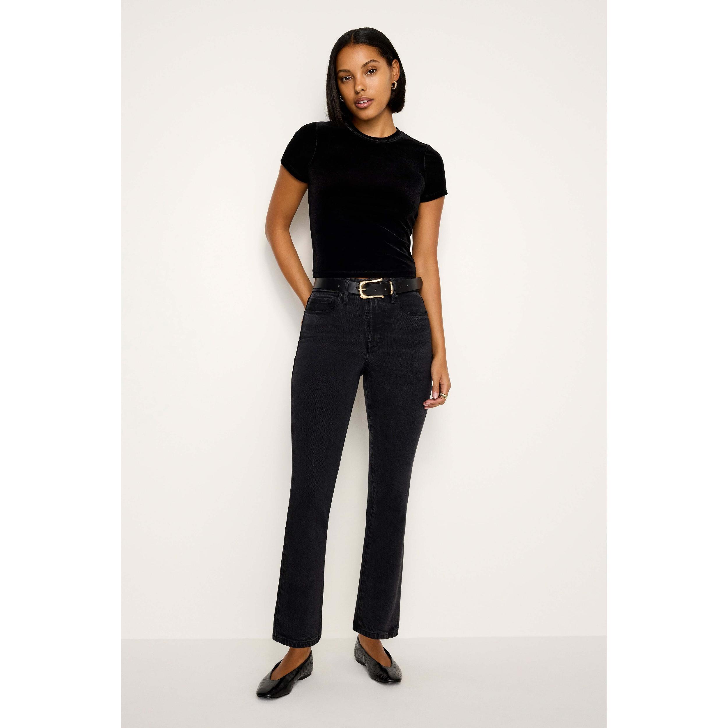Womens Soft Tech Good Legs Mid-Rise Straight-Leg Jeans Product Image