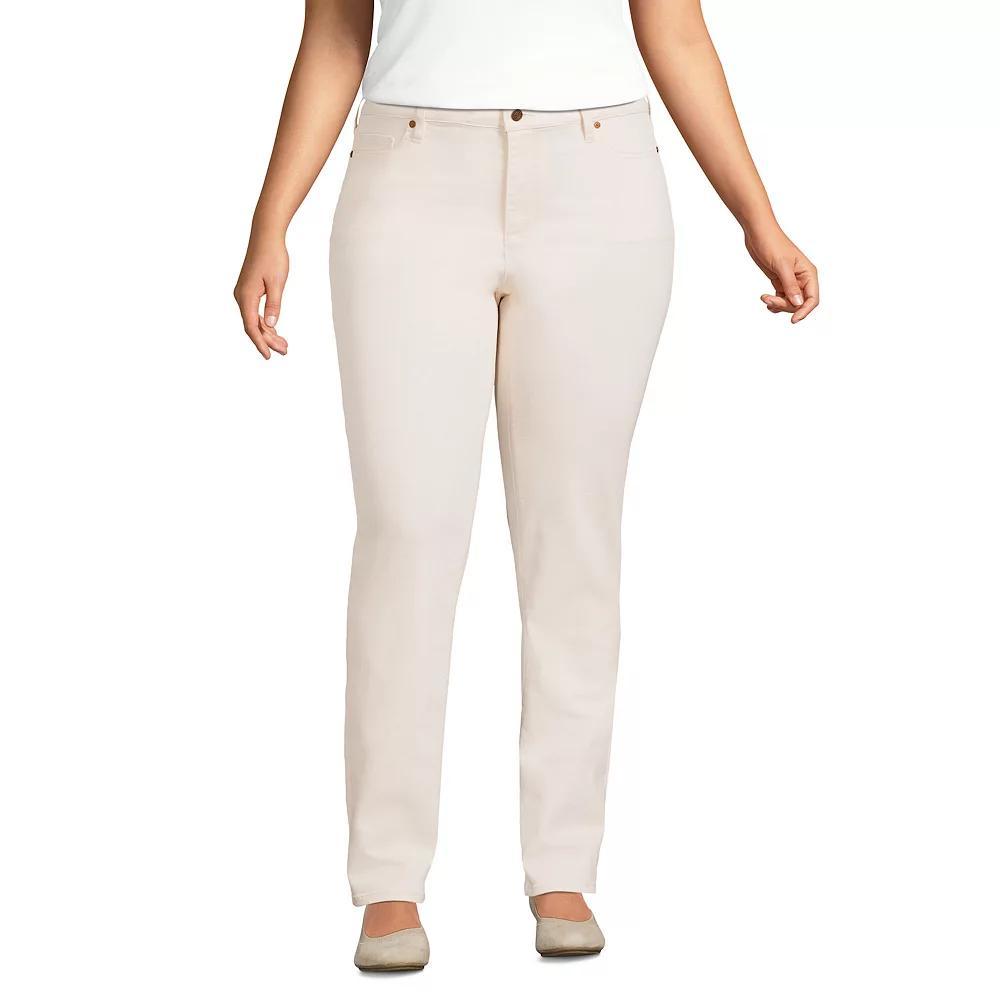 Plus Size Lands' End Recycled Mid-Rise Straight Leg Jeans, Women's, Size: 22WX30, Natural Product Image