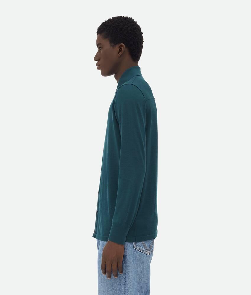 Men's Light Fine Cashmere Shirt in Deep blue Product Image