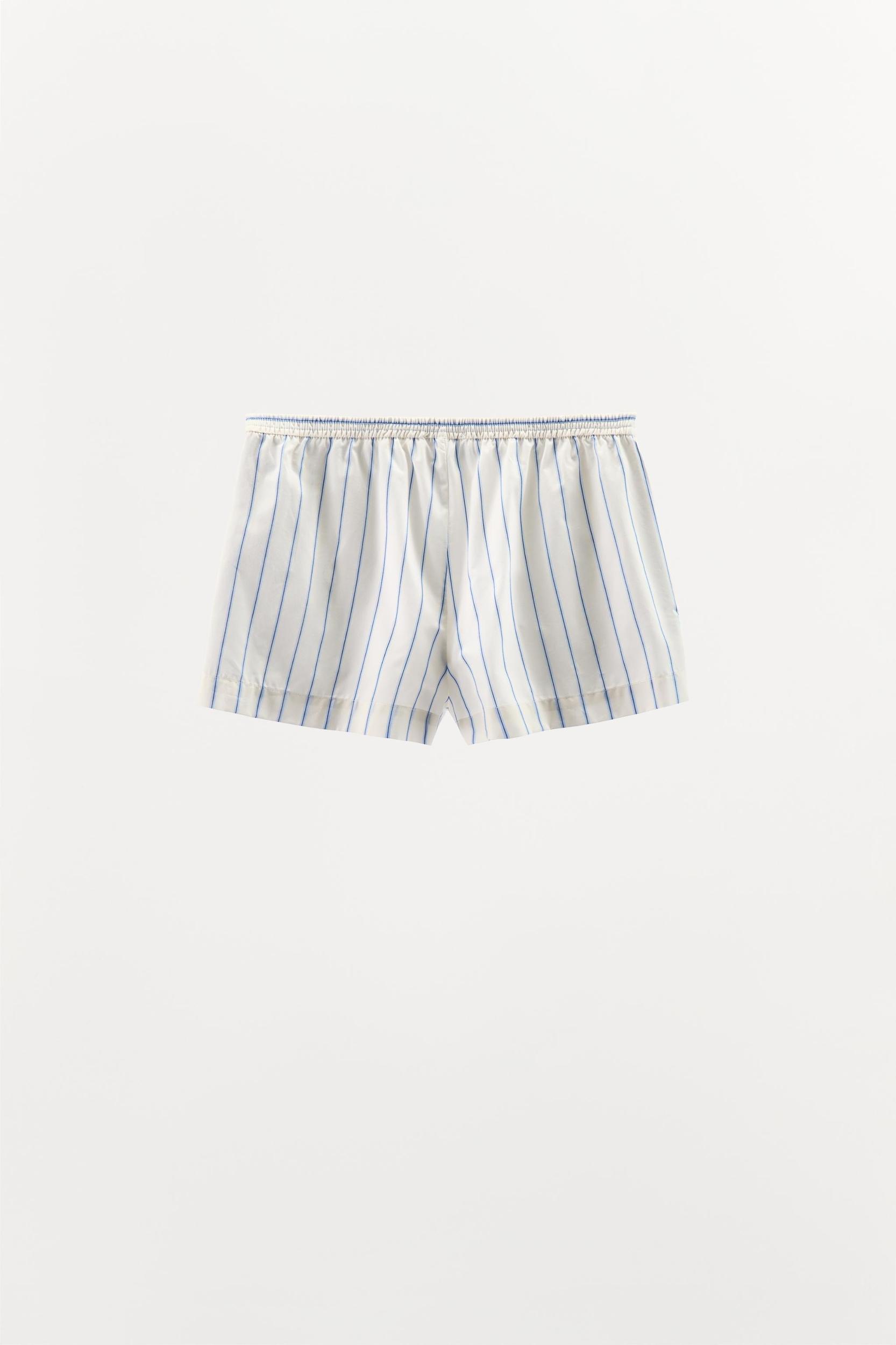 STRIPED CROPPED PAJAMA SHIRT Product Image