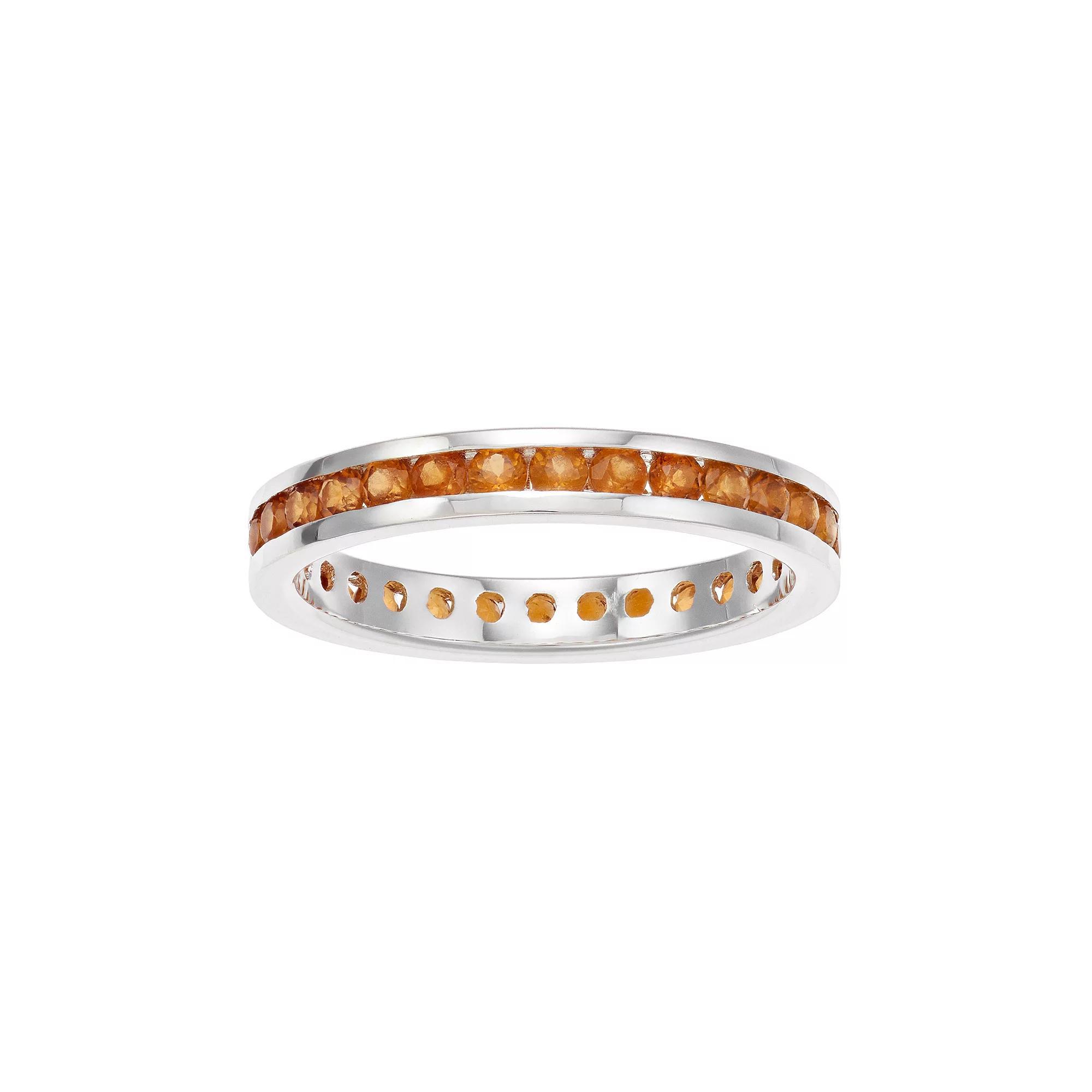 Traditions Jewelry Company Sterling Silver Channel-Set Lab-Created Emerald Birthstone Ring, Womens Product Image