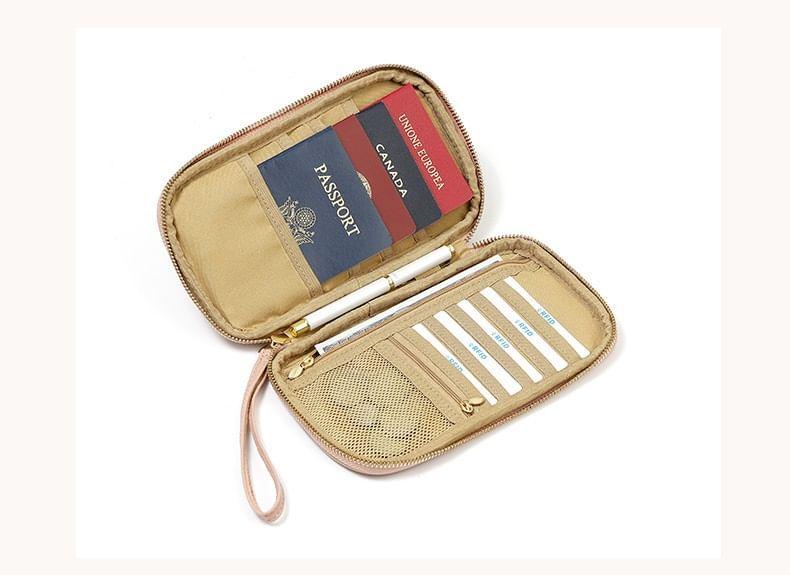 Plain Faux Leather Passport Case Product Image
