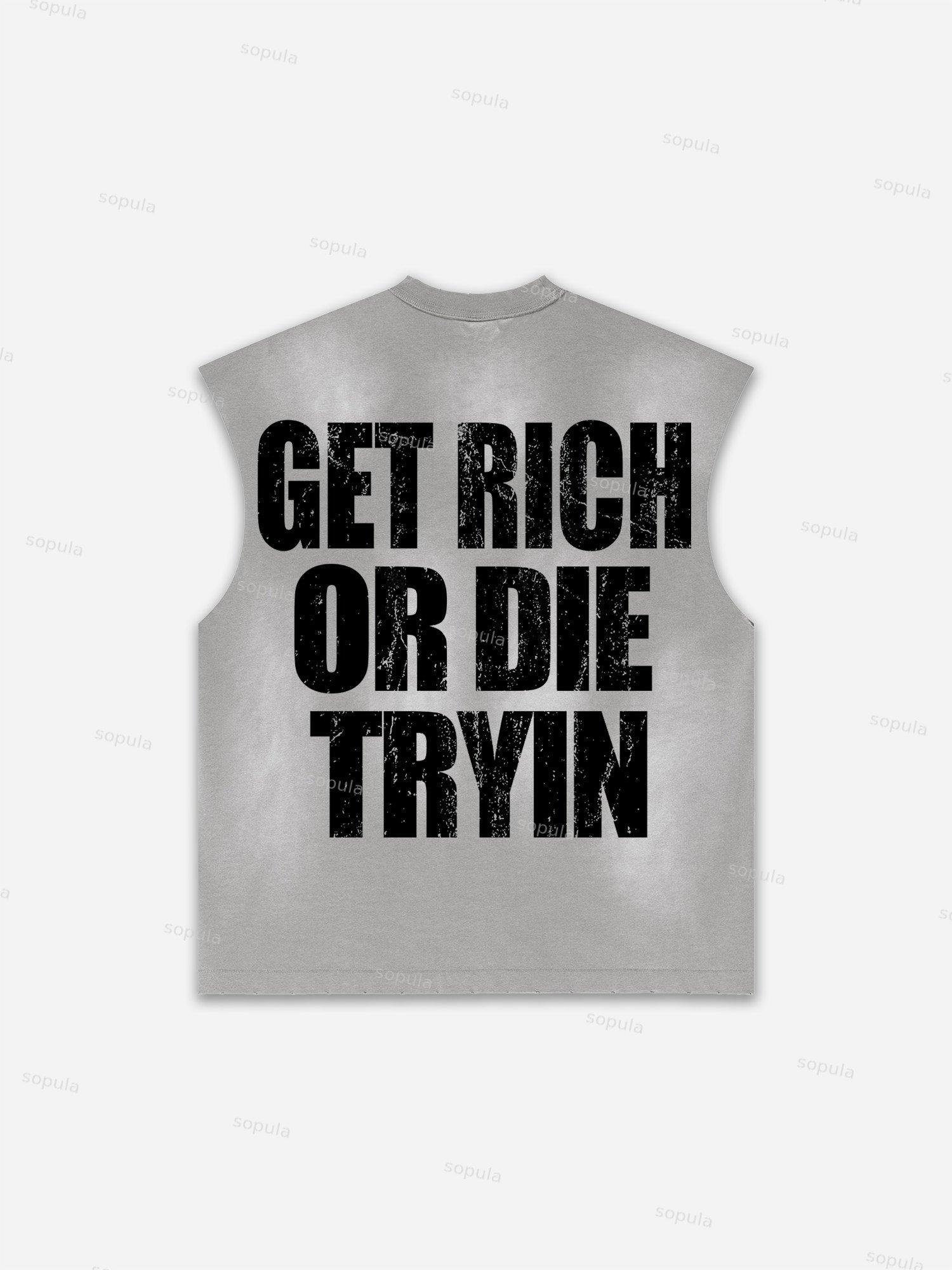 Captivity Live Free Or Die Print Distressed Tank Top Product Image