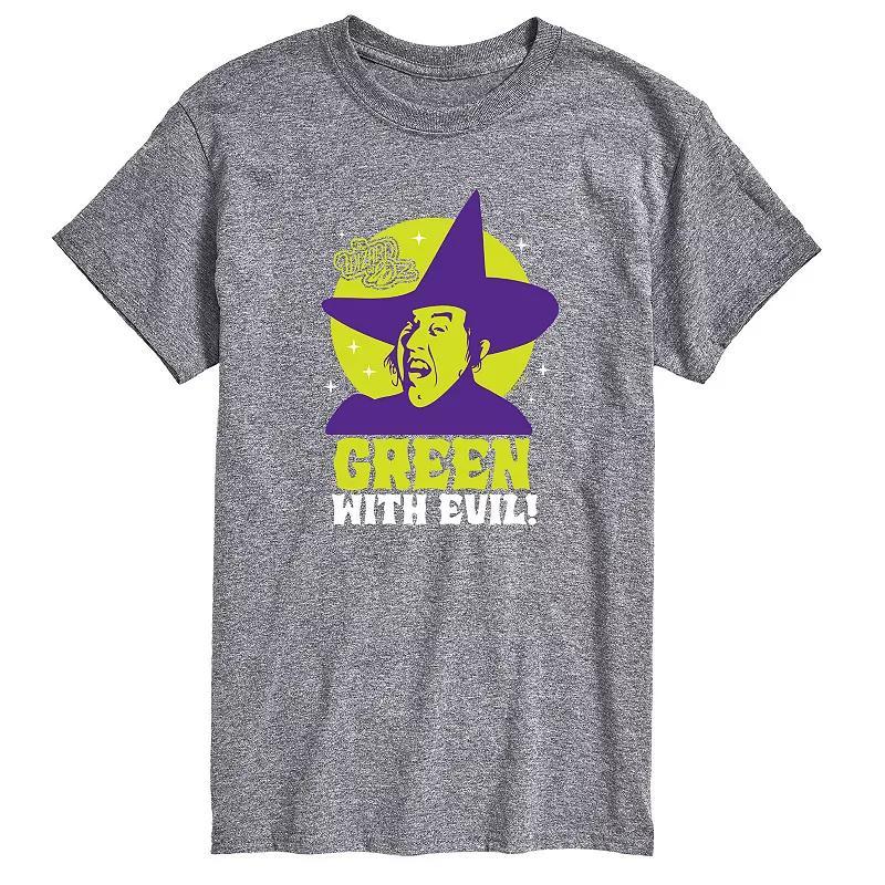 Mens Wizard Of Oz Green With Evil Graphic Tee Grey Gray Product Image