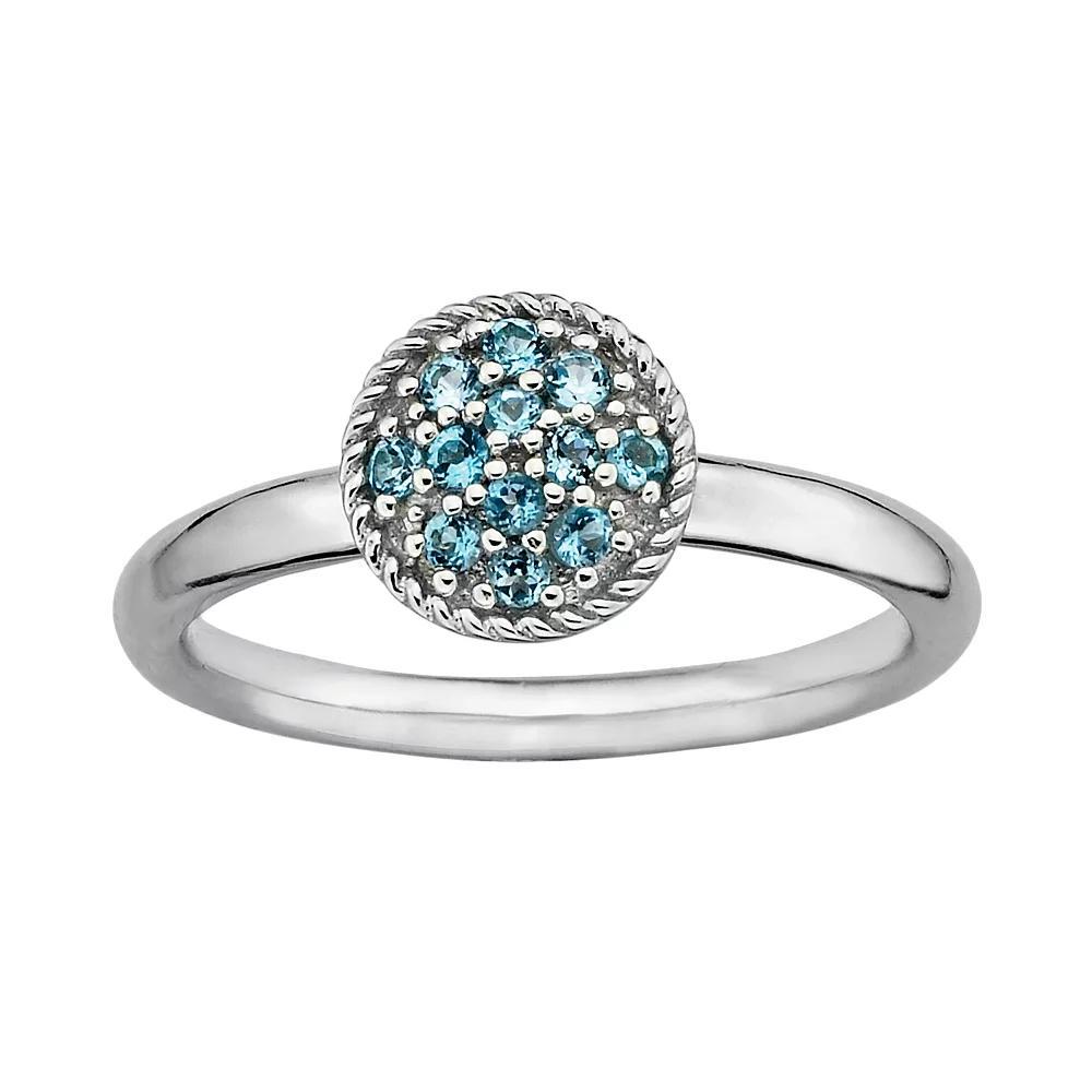 Stacks & Stones Sterling Silver Blue Topaz Cluster Stack Ring, Women's, Size: 10 Product Image