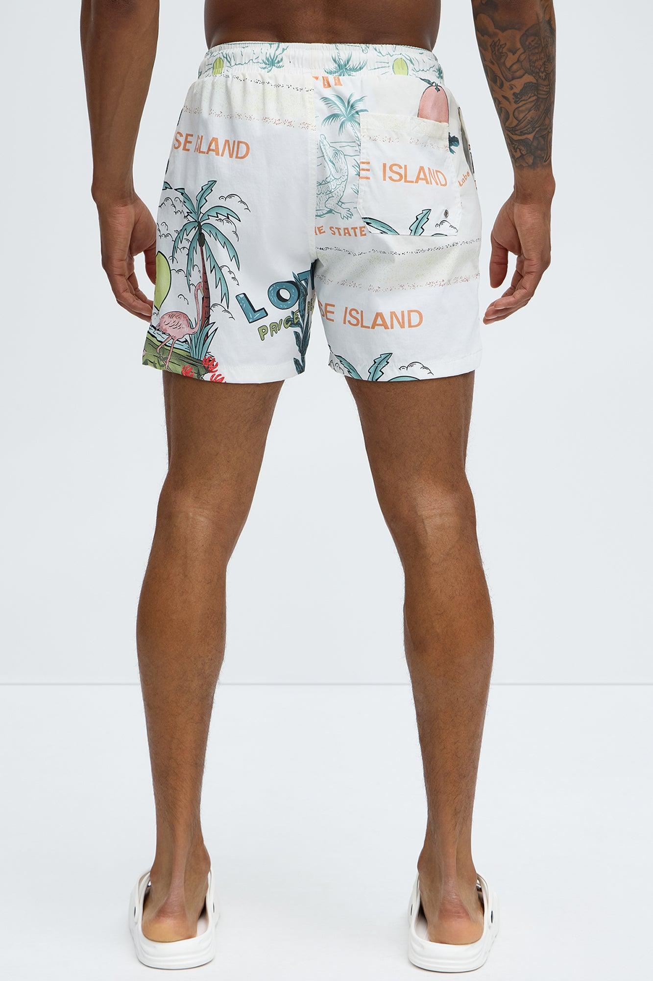 Miami Tropical Swim Trunk - Off White/combo Product Image