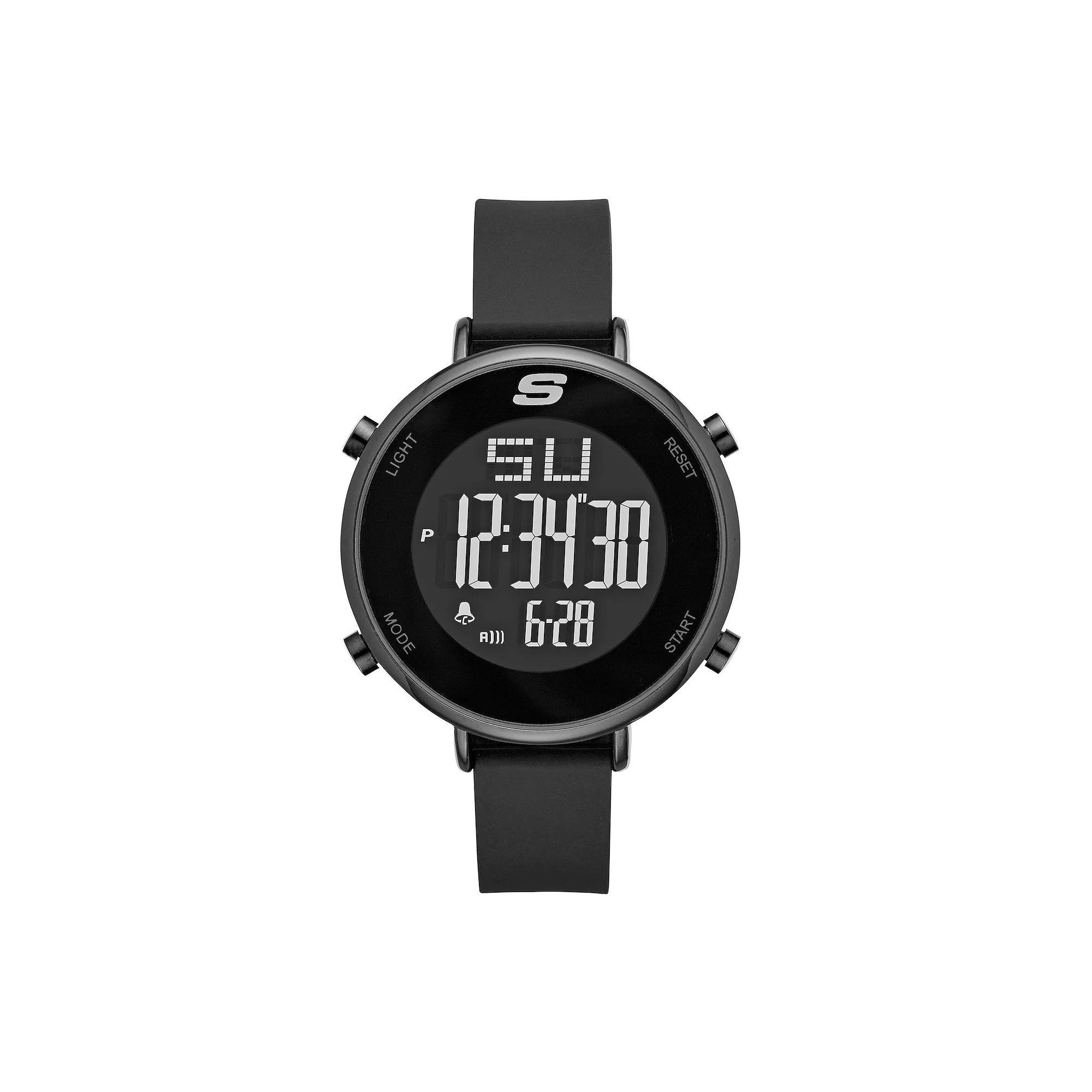 Skechers® Women's Magnolia Digital Silicone Watch, Size: Large, Black Product Image