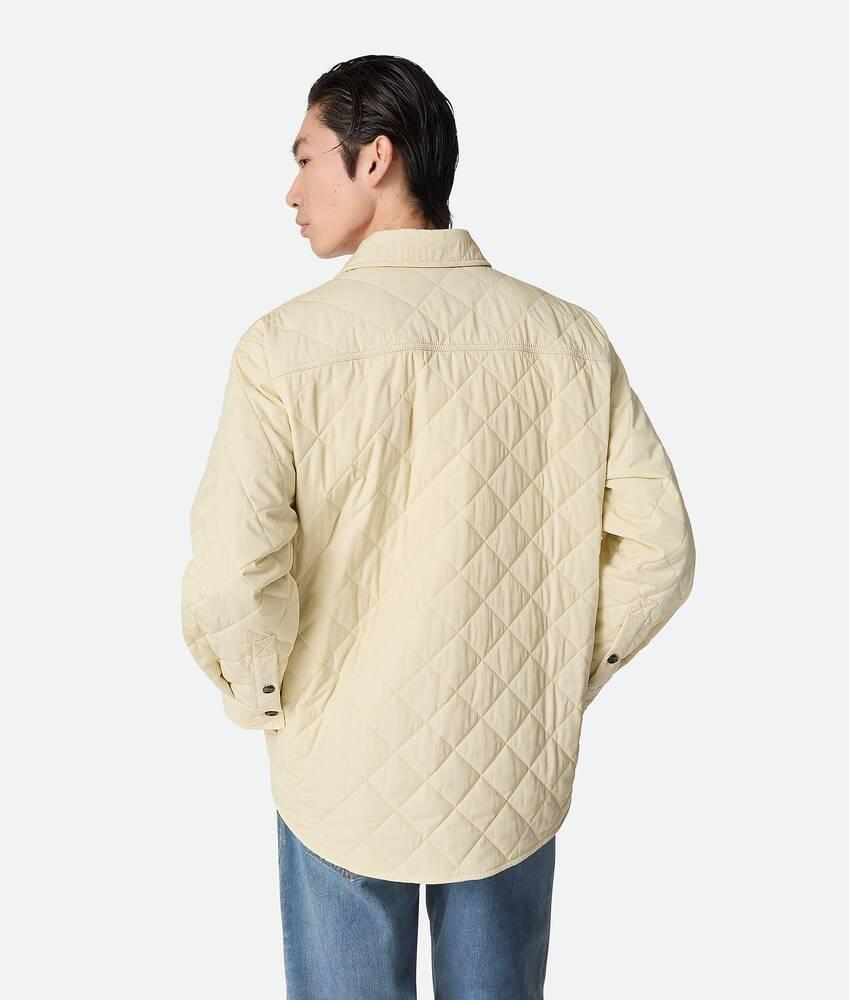 Men's Quilted Cotton Overshirt in Sea salt Product Image