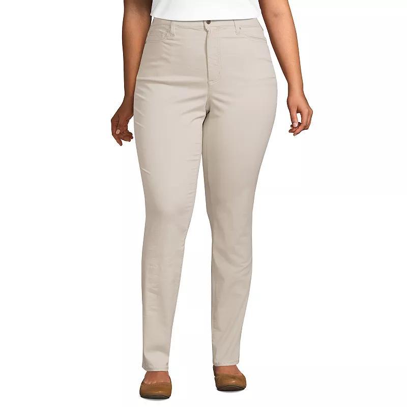 Plus Size Lands End 5-Pocket Chino Slim-Leg Pants, Womens Product Image