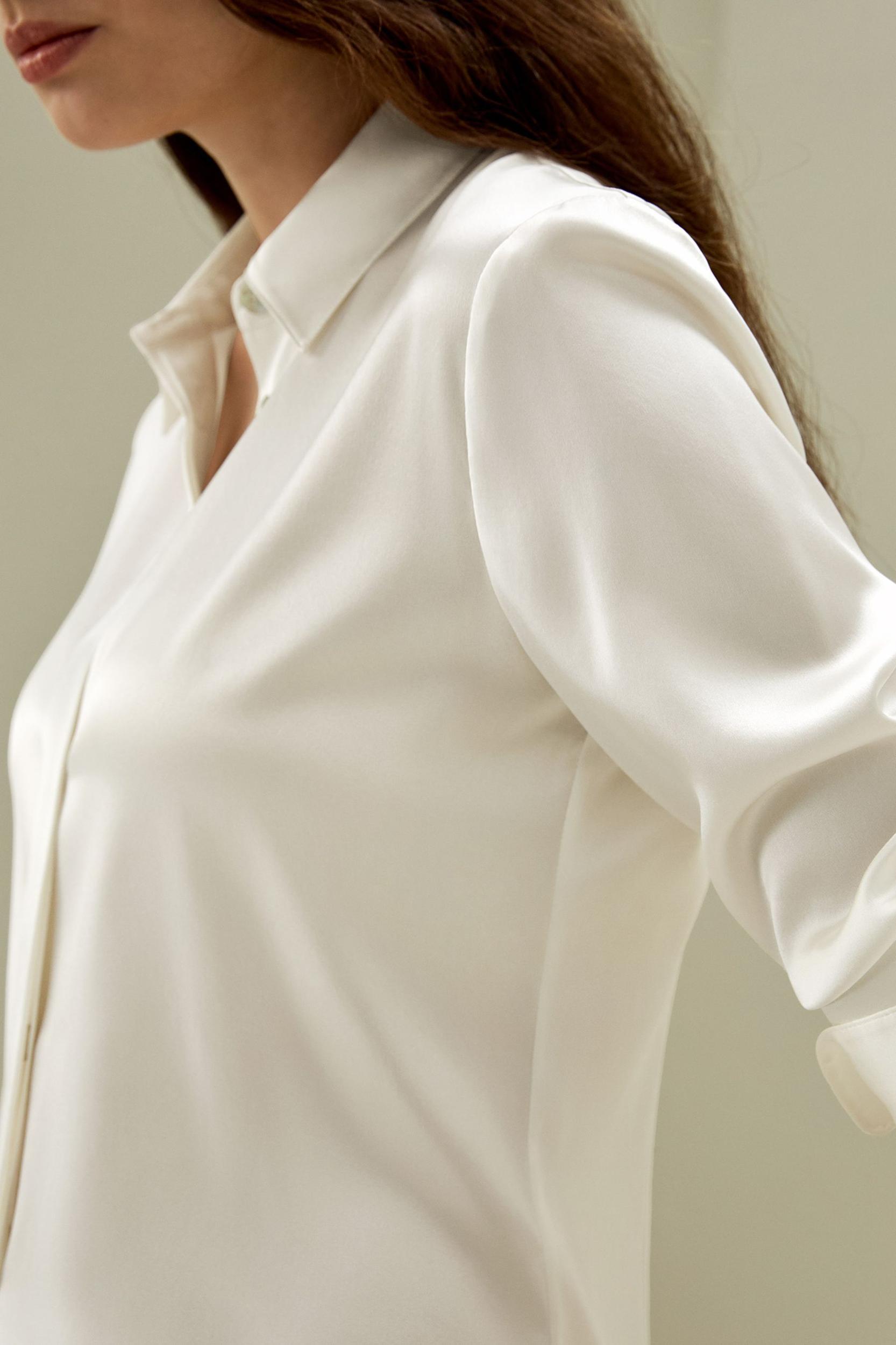 Elegant Silhouette Silk Shirt Product Image